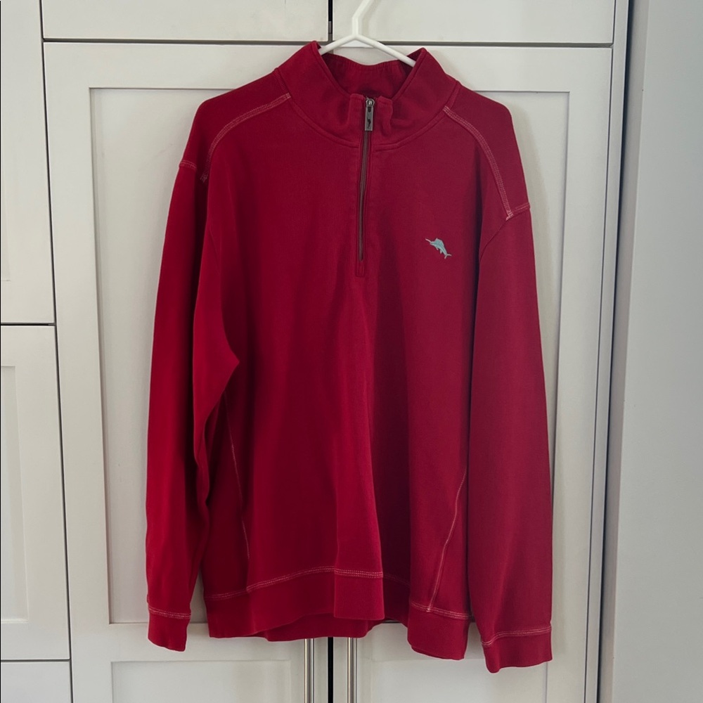 Tommy Bahama Men's Red Half-Zip Sweater